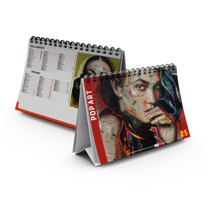 Chevalet standard 7 feuillets  pop art 2025 marquage quadri - avec plaque feuillets repositionnables