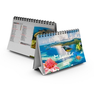 Chevalet standard 13 feuillets mayotte 2025 marquage quadri - avec plaque feuillets repositionnables