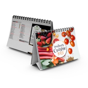 Chevalet standard 13 feuillets couleurs cuisine 2025 marquage quadri - avec plaque feuillets repositionnables