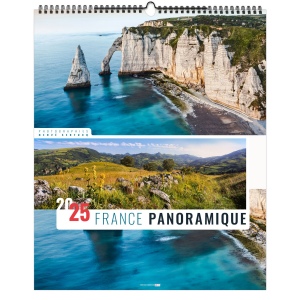 Illustre la france panoramique 2025 - 13 feuillets - papier satin - xxl 480x580mm - marquage quadri - page de garde repiquee