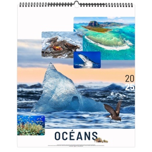 Illustre oceans 2025 - 7 feuillets - xxl 480x580mm - reliure spirale - marquage quadri - page de garde repiquee
