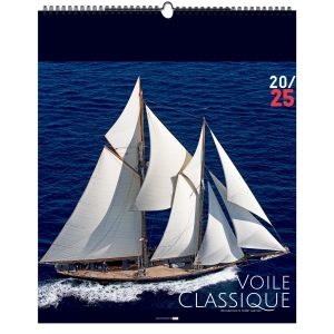 Illustre voile classique 2025 - 7 feuillets - xxl 480x580mm - reliure spirale - marquage quadri - page de garde repiquee