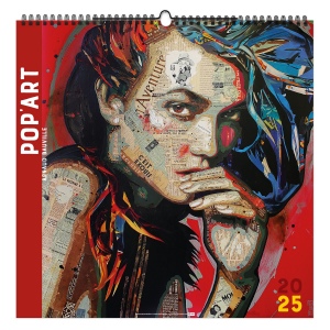 Illustre  pop art 2025 - 7 feuillets - xxl 480x480mm - reliure baguette - marquage quadri - page de garde repiquee