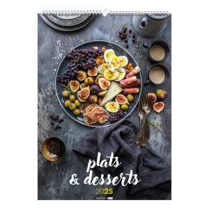 Illustre plats et desserts 2025 - 7 feuillets - xxl 300x420 mm - reliure baguette - marquage quadri - page de garde repiquee