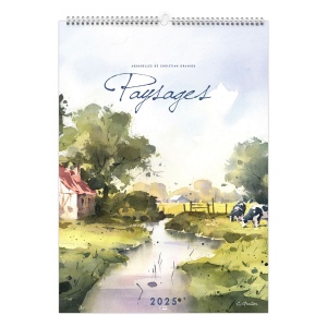 Illustre paysages 2025 - 7 feuillets - xxl 330x490 mm - reliure baguette - marquage quadri - page de garde repiquee