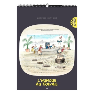 Illustre humour au travail 2025 - 7 feuillets - xxl 330x490 mm - reliure baguette - marquage quadri - page de garde repiquee