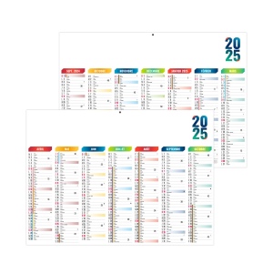 Scolaire arlequin 2025 - midi cc rigide ecomatiere - 430x335mm - pelliculage effacable - marquage 1 couleur - 1 trou en tete