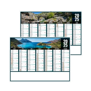 Scolaire liberte corse 2025 - standard cc rigide ecomatiere 550x405mm - marquage quadri - 1 trou en tete