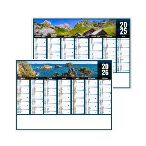 Scolaire liberte provence 2025 - standard cc rigide ecomatiere 550x405mm - pelliculage effacable - marquage quadri - 1 trou en tete