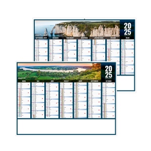 Scolaire liberte normandie 2025 - standard cc rigide ecomatiere 550x405mm - marquage quadri - 1 trou en tete