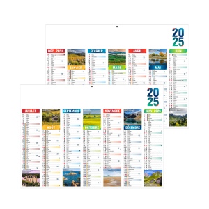 Emilien 2025 - midi leger souple - 430x335mm - bandeau quadri et photos personnalisees - 1 trou en tete