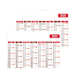 Gameco 2025 - rouge - mini leger souple - 270x208mm - marquage quadri - 1 trou en tete