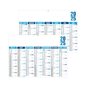 Florentin 2025 - bleu - midi cc rigide ecomatiere - 430x335mm - pelliculage effacable - marquage 1 couleur - 1 trou en tete