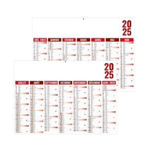 Florentin 2025 - rouge - mini leger souple - 270x208mm - pelliculage effacable - marquage quadri - 1 trou en tete