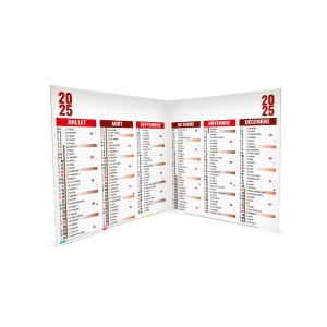 Origami carre rouge 2025 - standard cc rigide - 180x180mm ferme - marquage quadri