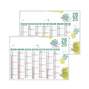 Naturel 2025 - midi leger souple - 430x335mm - marquage quadri - 1 trou en tete