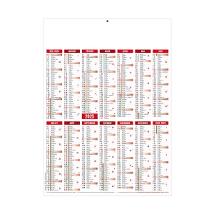 Marianne rouge 2025 - midi leger souple - 335x430mm - verso france routiere - marquage quadri - 1 trou en tete