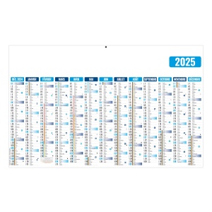 Ecomax bleu 2025 - maxi leger souple - 650x405mm - impression recto - marquage quadri - 1 trou en tete
