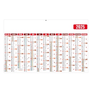 Ecomax rouge 2025 - maxi leger souple - 650x405mm - impression recto - marquage quadri - 1 trou en tete