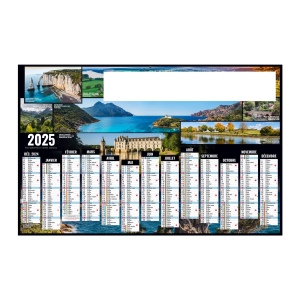 Tour de france 2025 - maxi cc rigide - 650x405mm - dos france routiere - pelliculage effacable - marquage quadri - 2 oeillets cordon