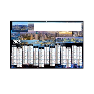Tour du monde 2025 - maxi cc rigide - 650x405mm - dos vierge - pelliculage effacable - marquage quadri - 2 oeillets cordon