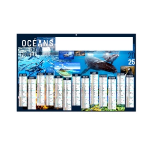 océans du monde 2025 - maxi cc rigide - 650x405mm - dos france routiere - pelliculage effacable - marquage quadri - 2 oeillets cordon