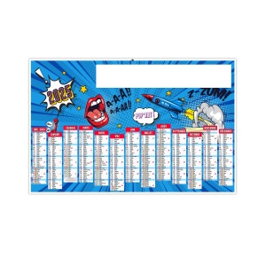 Pop art 2025 - maxi cc rigide - 650x405mm - dos vierge - pelliculage effacable - marquage quadri - 1 trou en tete