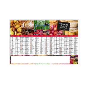 Couleurs 2025 - maxi cc rigide - 650x405mm - dos vierge - pelliculage effacable - marquage quadri - 1 trou en tete