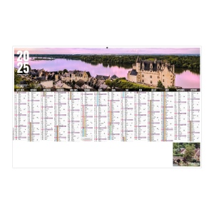 Scolaire libre choix ligerien 2025 - maxi cc rigide - 650x405mm - dos france routiere - pelliculage effacable - marquage quadri - 2 oeillets cordon