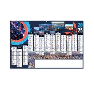 Richesses 2025 - maxi cc rigide - 650x405mm - dos vierge - bandeau quadri et photos personnalisees - 1 trou en tete