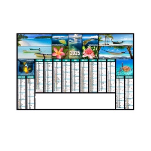 Atolls 2025 - maxi cc rigide - 650x405mm - dos vierge - marquage quadri - 2 oeillets cordon