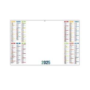 L effacable 2025 - maxi leger souple - 650x405mm - verso hebdomadaire - pelliculage effacable - marquage quadri - 1 trou en tete