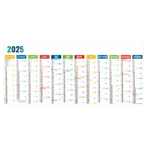 Planning geant 1300x580mm 2025 marquage 1 couleur