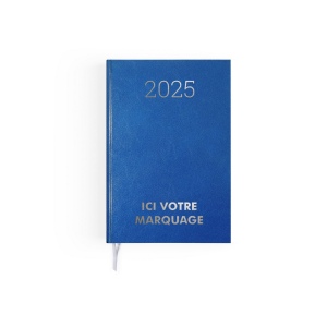 Agenda carre 1 jour emboite 2025 - 145x215mm - couverture verte transfert a chaud
