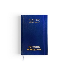Agenda de chantier 2025 - 90x140mm - couverture verte transfert a chaud - elastique de fermeture - crayon et porte crayon
