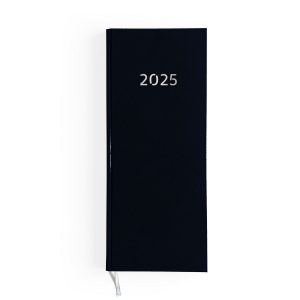 Agenda de caisse 2025 - 137x335mm - couverture verte - dos carre cousu colle emboite - transfert a chaud - 8 pages personnalisees en debut d'agenda