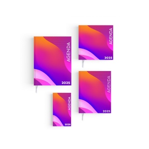 Voyage emboite creation 2025 - 165x240mm - pelliculage brillant sur carton rigide plus mousse 16 pages personnalisees en debut d'agenda couverture quadri