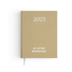 Semainier kraft 2025 210x270mm transfert a chaud 16 pages personnalisees en debut d'agenda