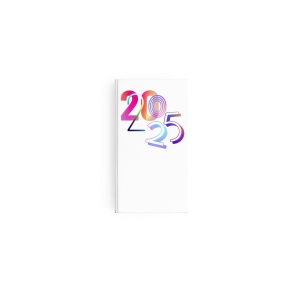 Mini actuel 2025 - 90x165mm - transfert a chaud - 16 pages personnalisees en debut d'agenda