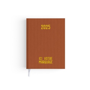 Voyage toile 2025 - 165x240mm - couverture noire transfert a chaud 4 pages personnalisees en debut d'agenda