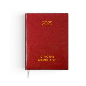 Semainier paris 2025 - 210x270mm - couverture noire transfert a chaud 16 pages personnalisees en debut d'agenda