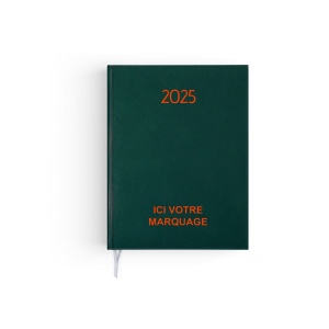Voyage paris 2025 - 165x240mm - couverture noire transfert a chaud 16 pages personnalisees en debut d'agenda