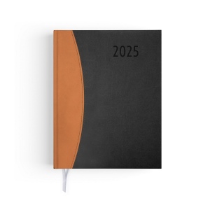 Semainier prestige 2025 - 210x270mm - couverture rouge thermovirant 1 feuillet personnalise en debut d'agenda