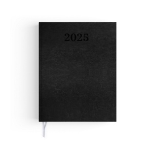 Semainier vip 2025 - 210x270mm - couverture noire thermovirant 4 pages personnalisees en debut d'agenda