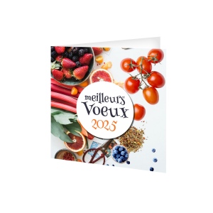 Carte de voeux couleurs cuisine 2025  avec enveloppe - marquage quadri