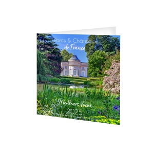 Carte de voeux parcs et chateaux 2025 avec enveloppe - marquage quadri