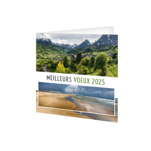 Carte de voeux paysages de france 2025  avec enveloppe - marquage quadri