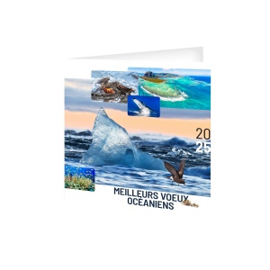 Carte de voeux oceans 2025 avec enveloppe - marquage quadri