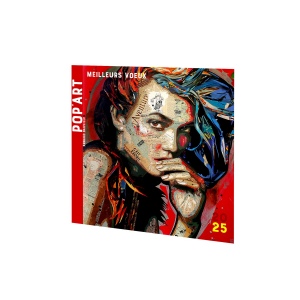 Carte de voeux  pop art 2025 avec enveloppe - marquage quadri