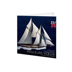Carte de voeux voile classique 2025 avec enveloppe - marquage quadri